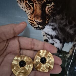 Gold and Black Earrings